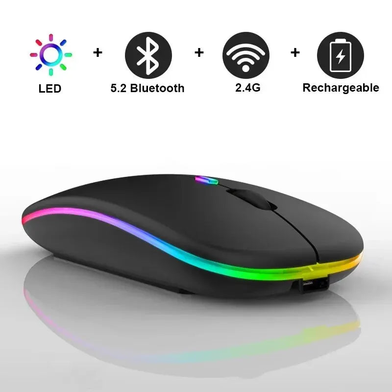 Wireless Mouse Rechargeable Silent LED Backlit Mice PC Laptop Computer